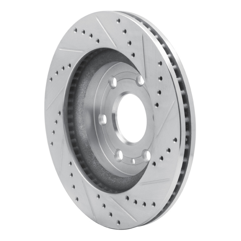 Buick Enclave Brake Rotor (1) - Front Left - R1 Concepts - Drilled & Slotted - Silver - `07-`17